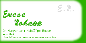 emese mohapp business card